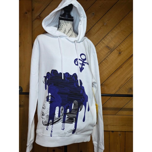 Bricks & Butter Other - Bricks‎ & Butter Prince Tribute Hoodie White Purple Love Symbol Graphic Mens M